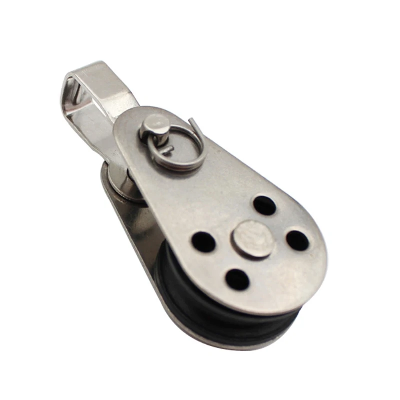 

5pcs Stainless Steel Pulley Block Hanging Wire Towing Wheel Swivel Lifting Rope X6HC
