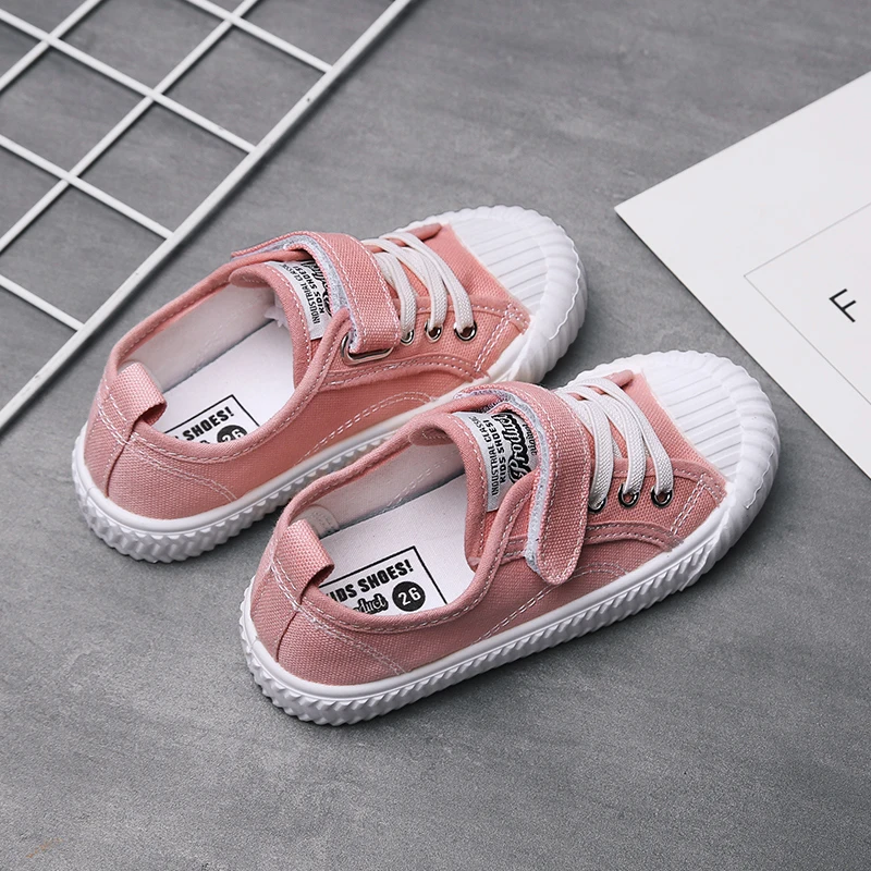 

Children Canvas Girls Quality Fabric School Shoes Boys Fashion Candy Color Sneakers Spring Autumn Outside Travel Canvas