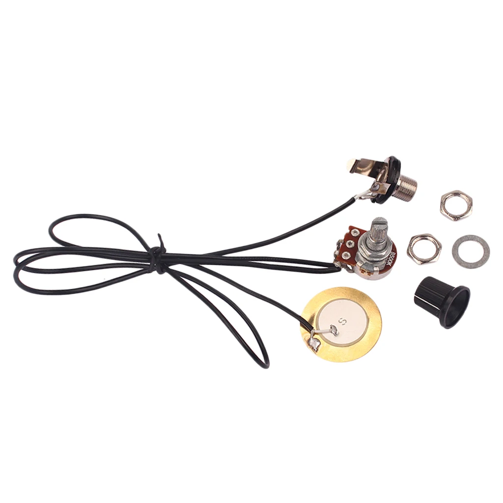 Guitar Piezo Discs Leads with Volume Control Knob for Cigar Box Mandolin Violin Stringed Musical Instruments Parts | Спорт и