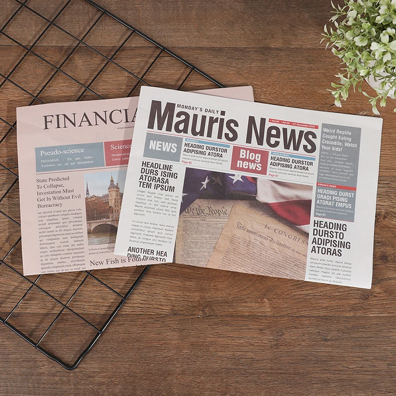 

2pcs/set Vintage Style English Newspaper Decoration Items Photography Backdrops for Food Flowers Cosmetic Shoot Background Props