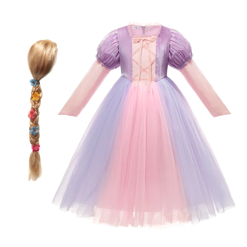 Детское платье с длинным рукавом для девочек Рапунцель| |