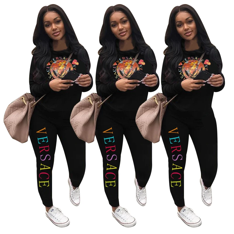 V ** e Новый горячий стиль с длинными рукавами Блузка спортивный костюм для