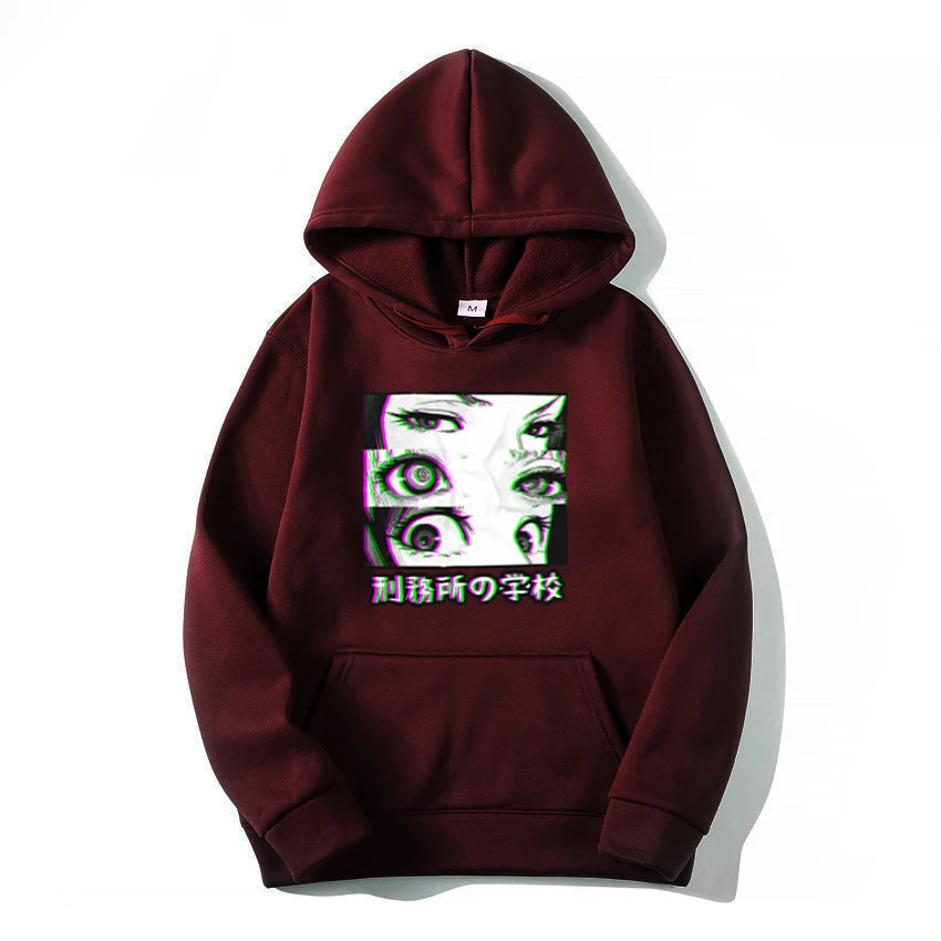 

Spring New Prison School Women Hoodies Eyes Sad Japanese Anime Men/Wonen Sweatshirt Warm Fleece Hooded Student Sportswea