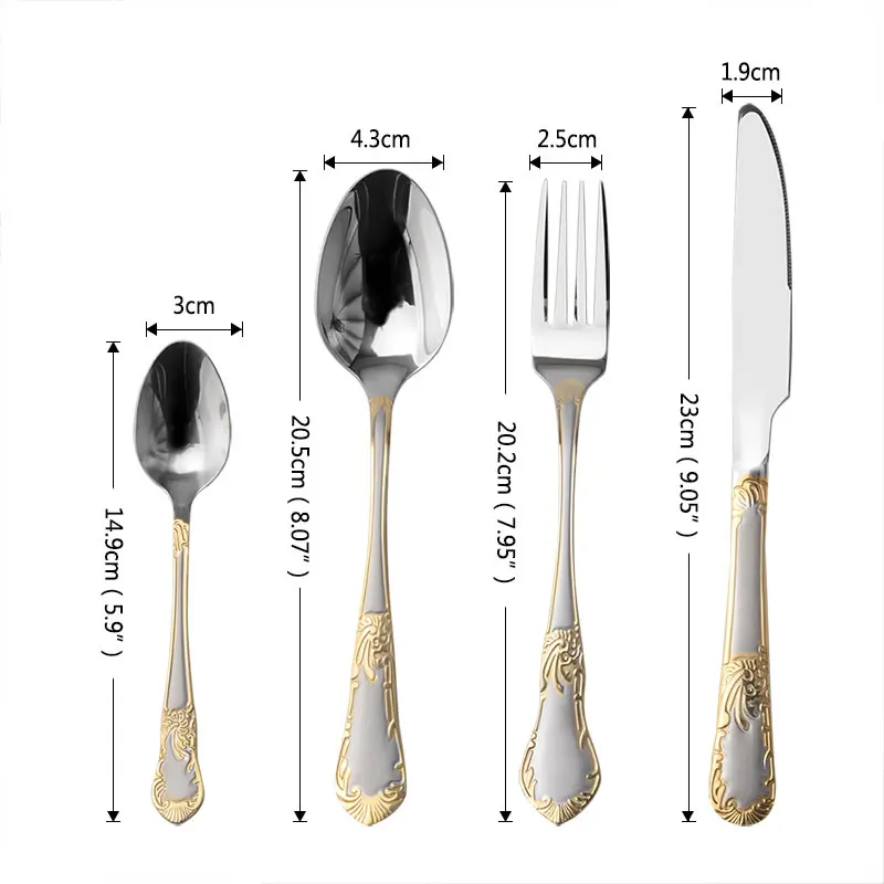 

24pcs KuBac Hommi Gold Plated Stainless Steel Dinnerware Set Dinner Knife Fork Set Cutlery Set Gold Drop Shipping