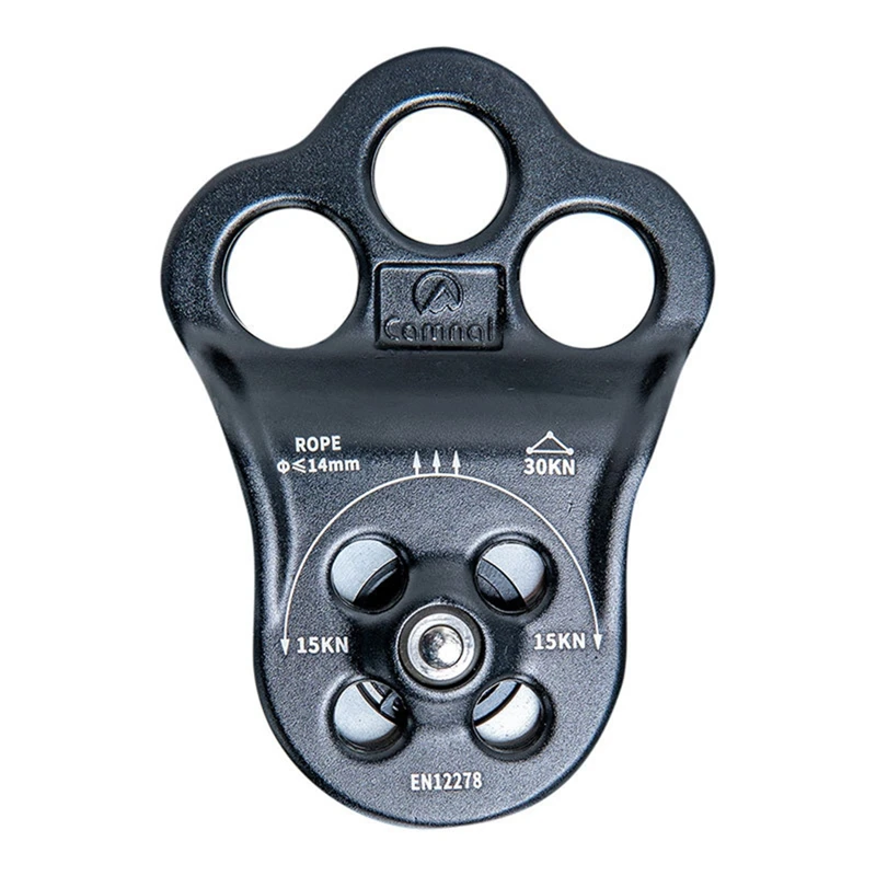 

CAMNA 30KN Ball Bearing Three Holes Single Pulley Bearing High Altitude Rescue Equipment for 14mm Rope Hauling,Climbing