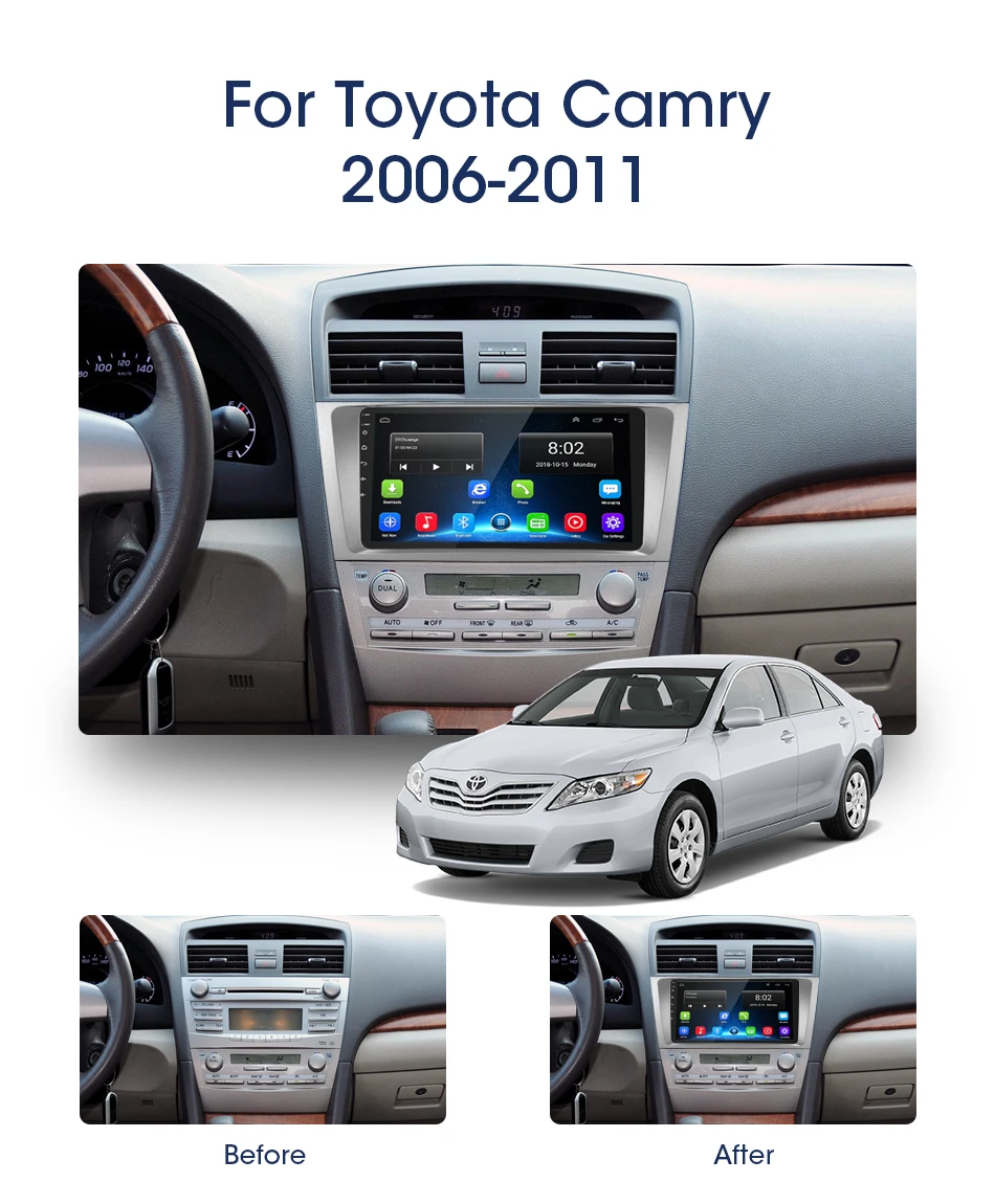 Android 9,1 2 Din Автомобильный мультимедийный плеер Автомобильный Радио gps навигация Bluetooth wifi для Toyota Camry 2006 2007 2008 2009 2010 2011