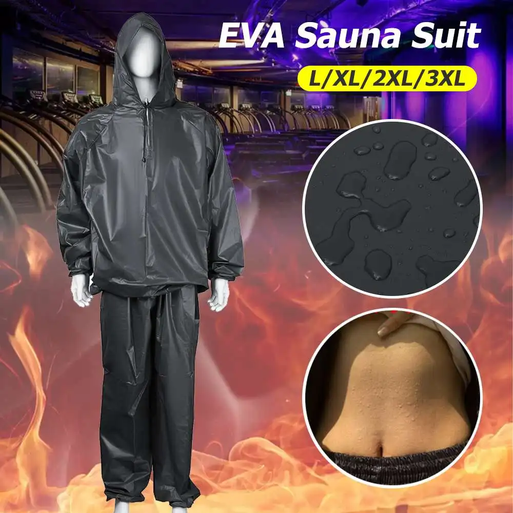 

EVA Unisex Sauna Suit Heavy Duty Fitness Weight Loss Sweat Sauna Suit Exercise Gym Hoodies Sports Suit Calorie Burner Sportswear
