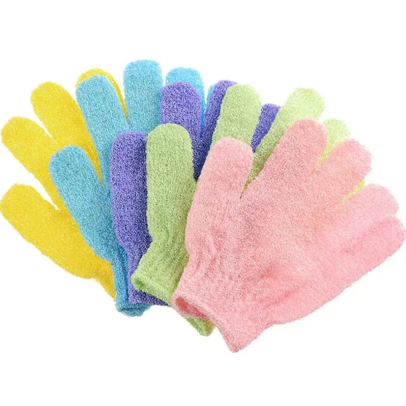 Bath Shower Glove For Peeling Exfoliating Mitt Glove Five Fingers Scrubber Sponge Bath Gloves LX2548