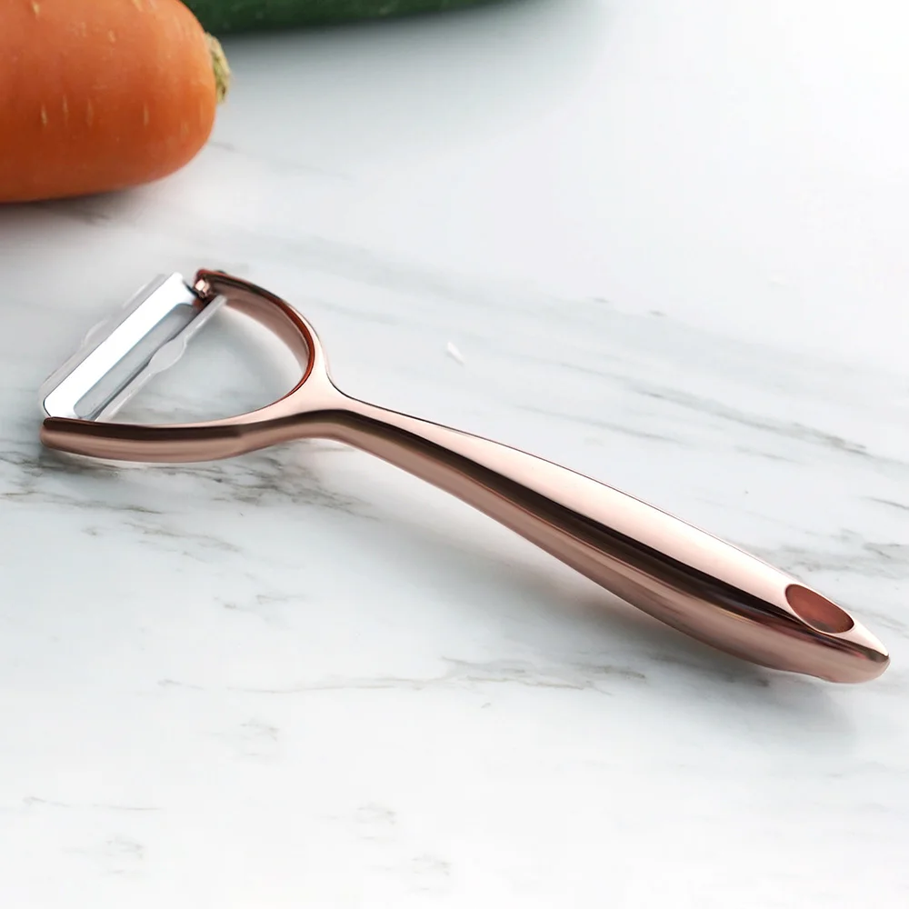 Zinc Alloy Peeler Y Type Rotatable  Rose Gold Plated Peeler Fruit Vegetable Knife Sharp Blade Kitchen Tool images - 6