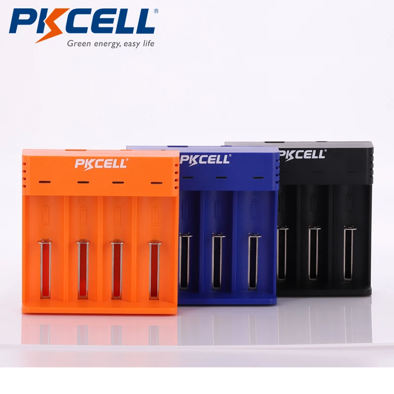 

1PC PKCELL 4slot battery charger charging 3.7v 18650 18350 16340 14500 26650 Li-ion rechargeable battery charger USB independent