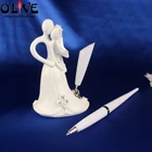 Свадебная ручка для жениха и невесты, Подарочная коробка, белая каучуковая Свадебная ручка для подписи, регистрация гостей, перо для подписи, свадьба