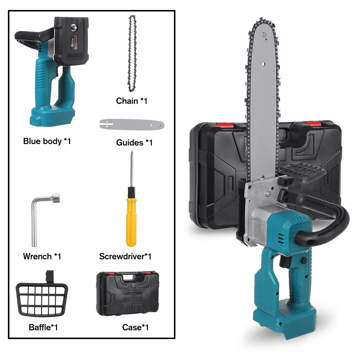 

12600mAh Electric Saw Pruning Saw Woodworking Cordless Electric Saw Stepless Pruning Tool Garden Tree Trimming Chain Saw Cutter