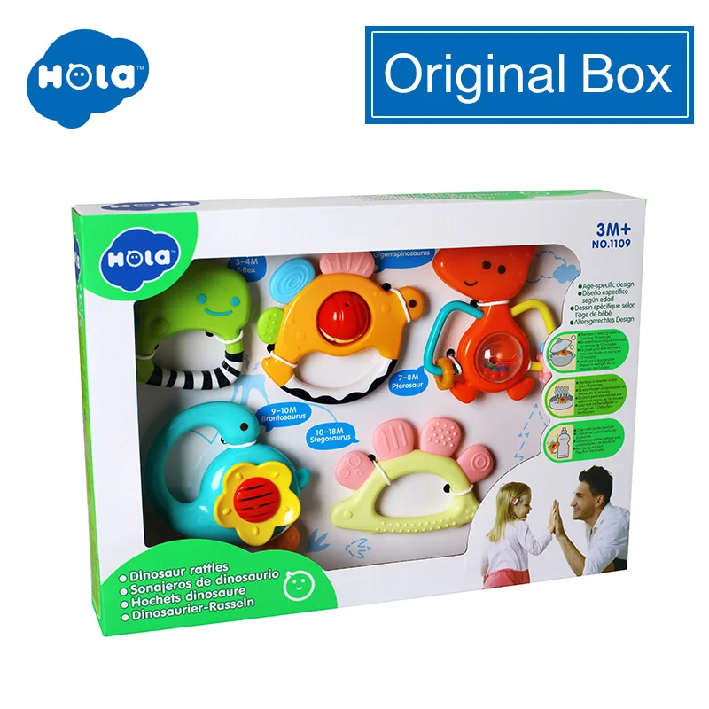 original box HOLA 1109 детские погремушки игрушки Новорожденные колокольчики детские игрушки 0-12 месяцев прорезывание зубов безопасное развитие ребенка раннее образование - Цвет: original box