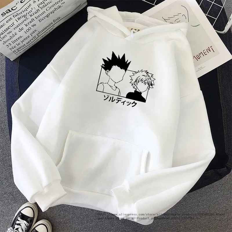 

Anime Manga Sweatshirt New Kawaii Hunter X Hunter Hoodie Sweatshirt Killua Zoldyck White Winter Hoodies Tops Clothes Blue Hoodie