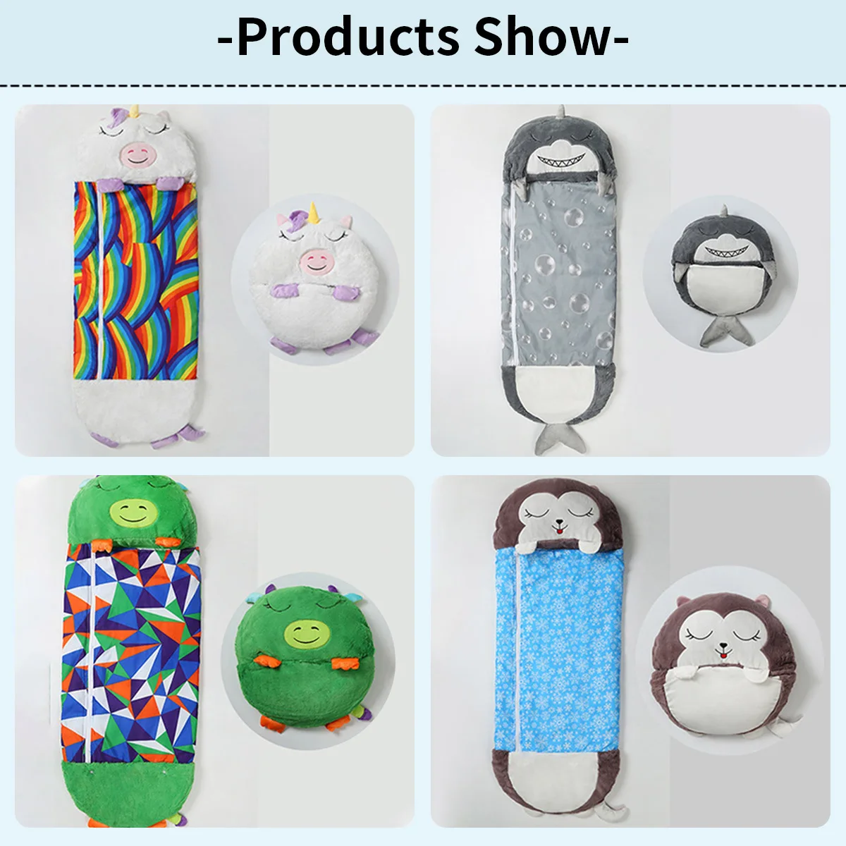 Saco de dormir de felpa para ni&ntilde;os y ni&ntilde;as, saco de dormir de dibujos animados, suave y c&aacute;lido, para regalo de cumplea&ntilde;os-4