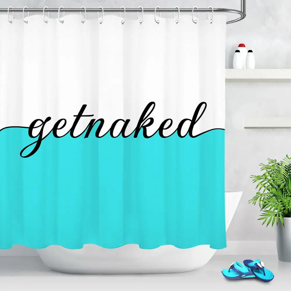 

Get Naked Shower Curtain Stitching Color Waterproof Polyester Fabric Bath Curtain Durable Mildewproof Bathroom Curtains Washable