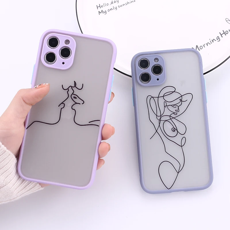 

Sexy Abstract Art Camera Protection Bumper Phone Cases For iPhone 11 Pro Max XR XS Max X 8 7 6S Plus Matte Shockproof Back Cover