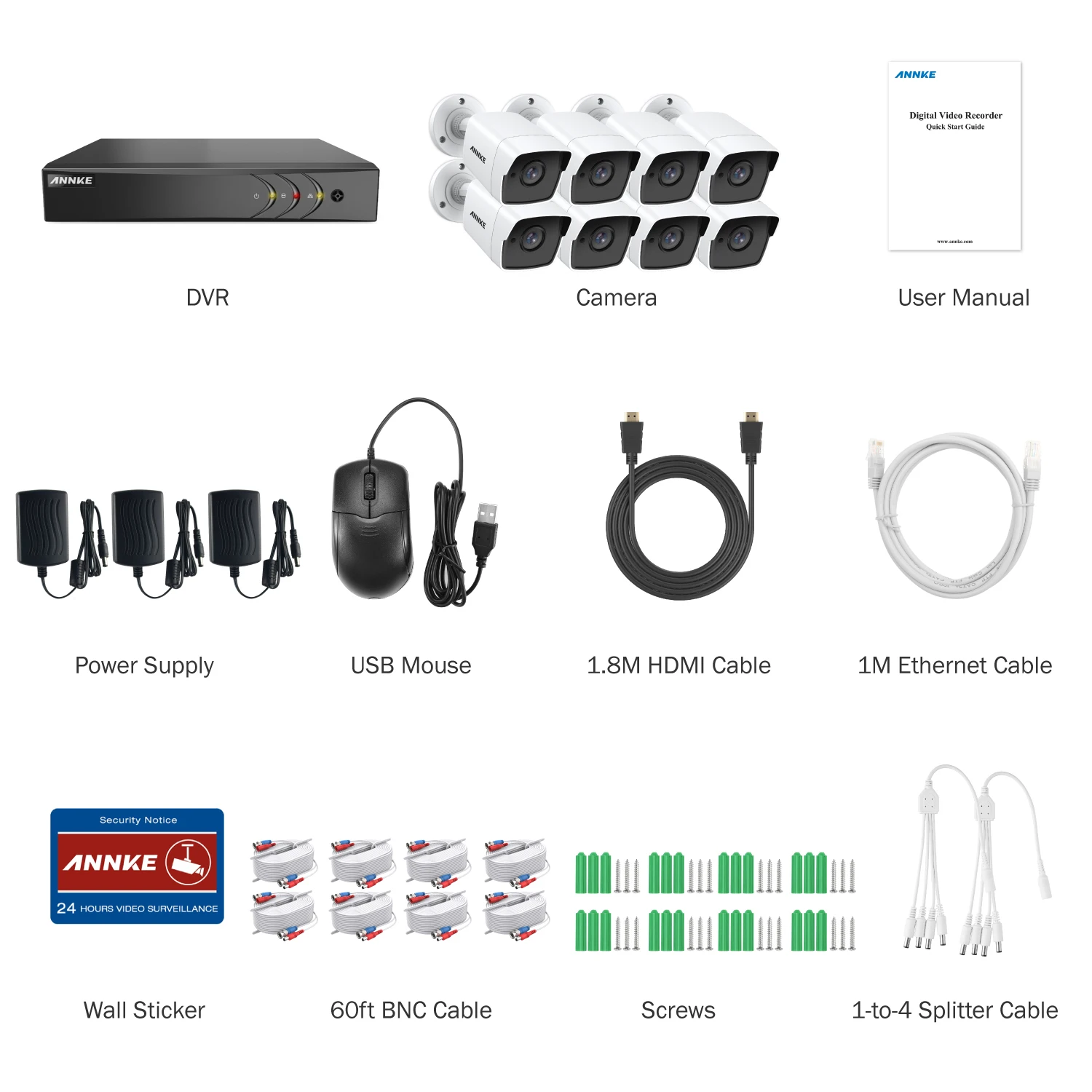 ANNK H.265+ 5MP Ultra HD 8CH DVR CCTV система безопасности Открытый 5MP EXIR камера ночного видения комплект видеонаблюдения