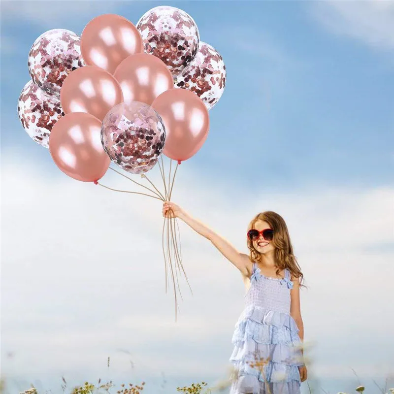 10 шт./лот 12 дюймов латексные шары и Конфетти День Рождения вечерние украшения