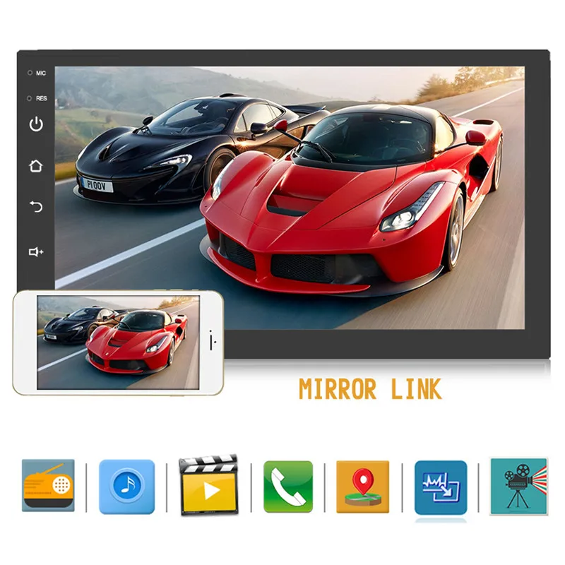 Универсальный 2 Din 7 &quotAndroid Ios автомобильный Радио мультимедийный плеер Bluetooth GPS