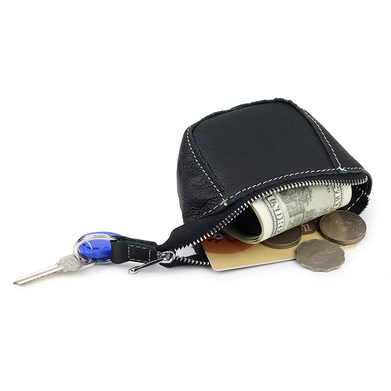 Подарок первый слой кожаный кошелек для монет свободный чехол ключей | Багаж и