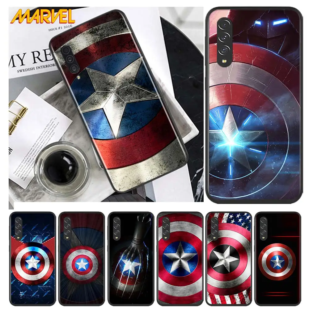 

Shield captain america marvel for Samsung Galaxy A90 A80 A70 A60 A50 M60 M40 A20E A2Core A10S A10E Silicon Soft Black Phone Case