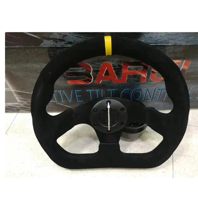 13 дюймов 320 мм D-образное плоское дрифтерное рулевое колесо замшевое