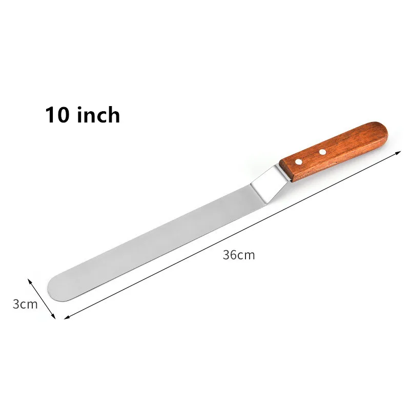 Angled 10 inch 4/6/8/10 дюймов Нержавеющая сталь лопатка для торта соблазнительный крем масло для защиты от обледенения глазурь Ножи гладкой Кухня Кондитерские инструменты для украшения торта - Цвет: Angled 10 inch