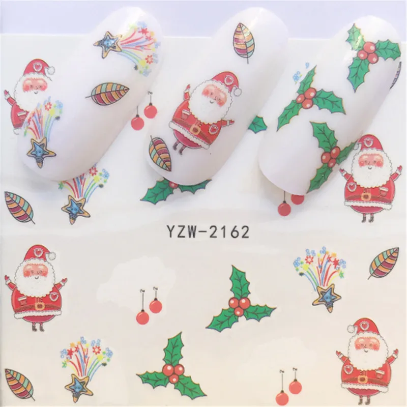 

1 Sheet Christmas Nail sticker art decoration slider Merry Xmas tree Hats adhesive Water decals Nail Water Sticker Tattoo