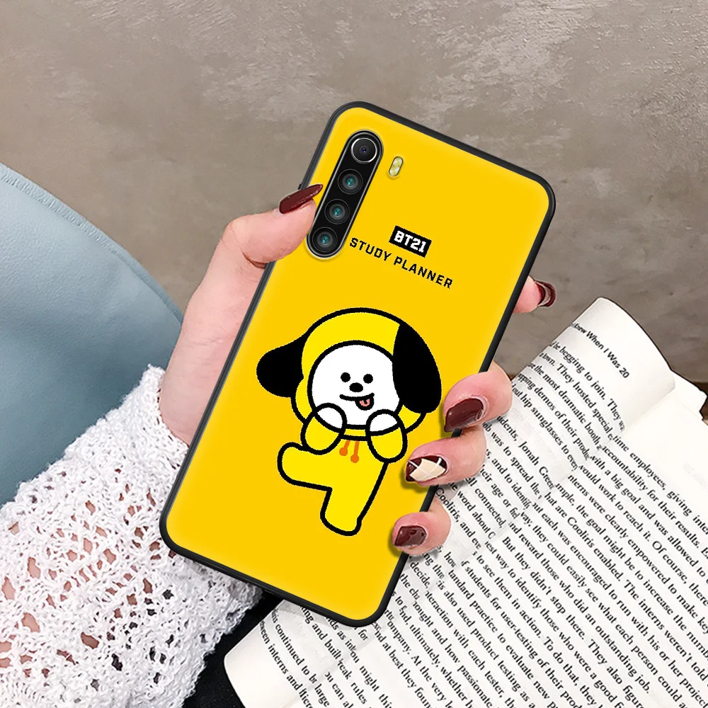 

Cute BT21 Phone Case For Xiaomi Redmi Note 7 8 8T 9 9S 4X 7 7A 9A K30 Pro Ultra black Coque Trend Waterproof 3D Funda Painting