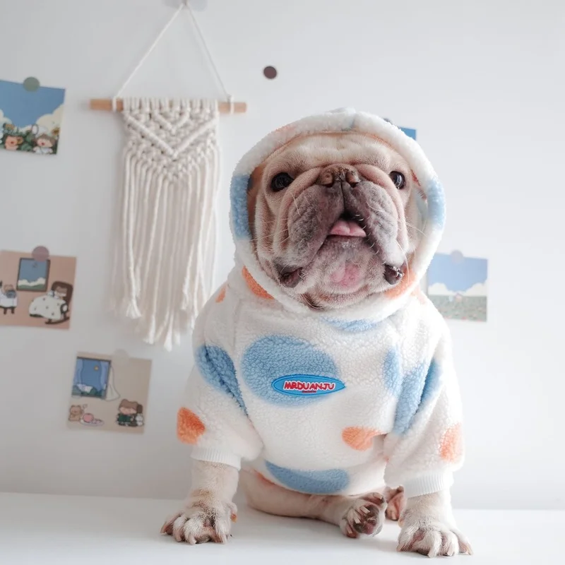 

Куртка для собаки, в горошек, зимняя, теплая