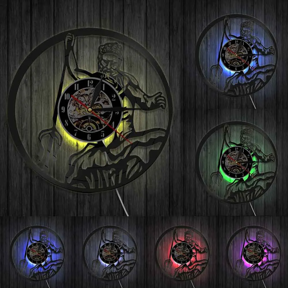 Настенные часы Poseidon с греческой мифологией изображением бога Нептуна мифа