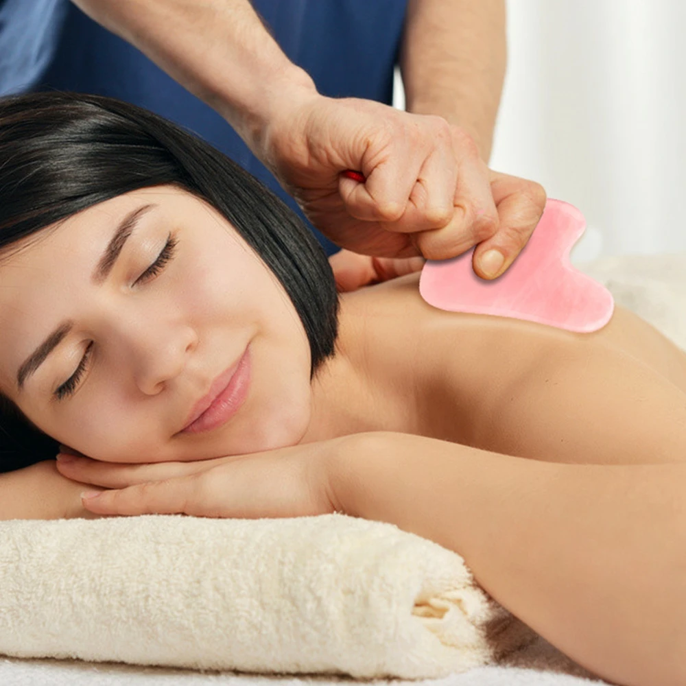 Идентификация для лица натуральный массажер розовый зеленый набор скребка Guasha