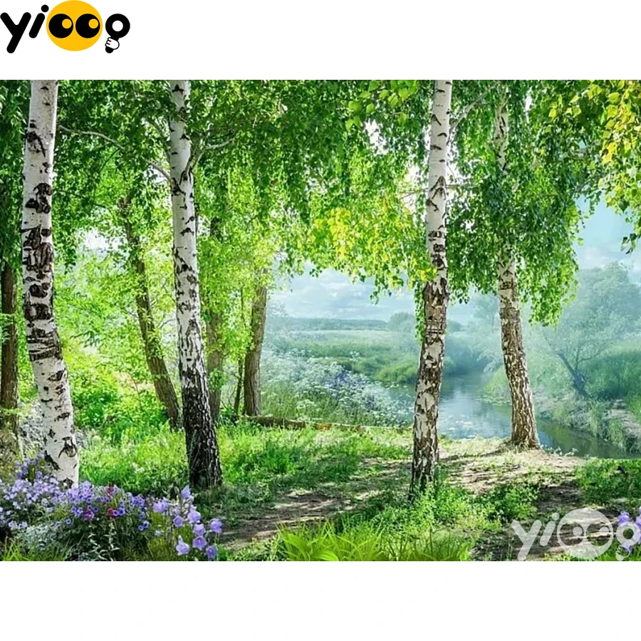 

Full Square/Round Diamond Embroidery Birch Forest Landscape 5D Diamond Painting Rhinestone Mosaic Home Decor Gift BX2694