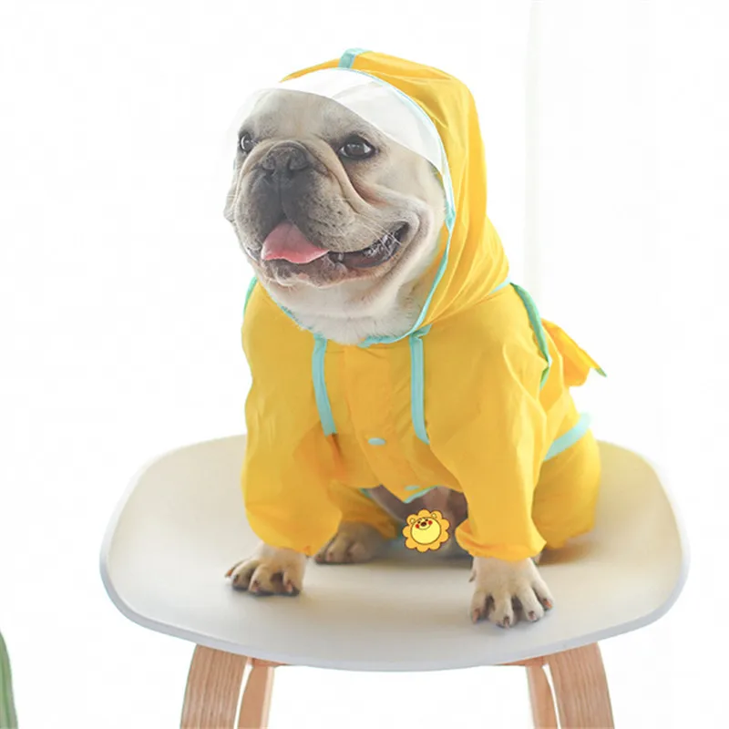 Дождевик для собак водонепроницаемый плащ куртка комбинезон одежда мопса