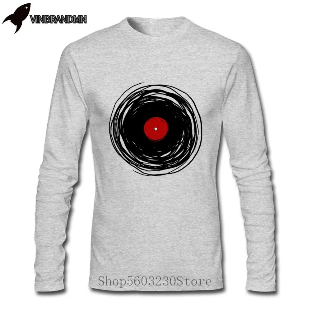 Ретро музыка DJ человек футболки футболка с уникальным дизайном спиннинг