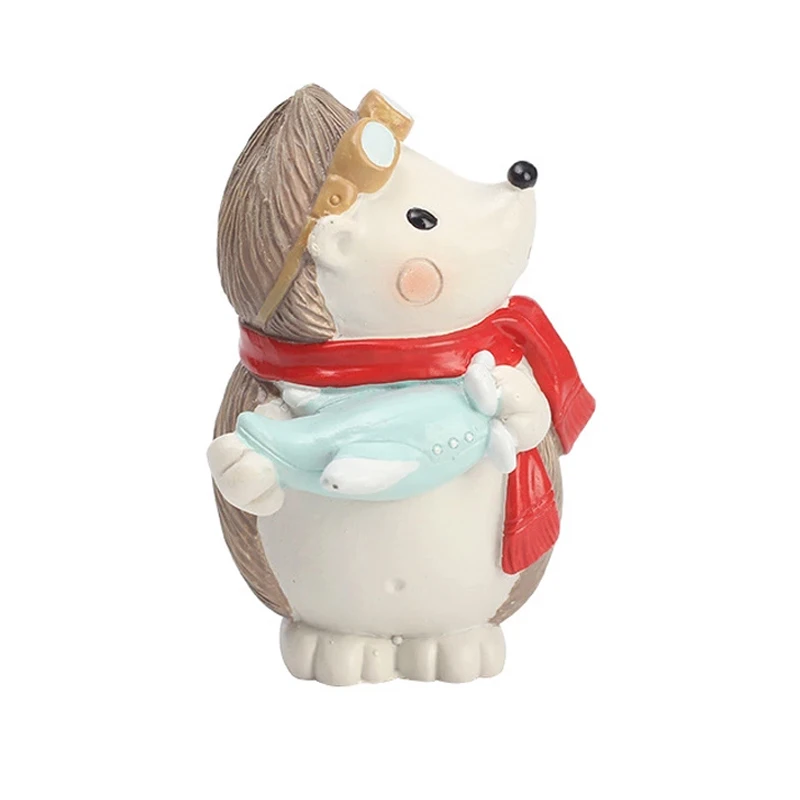 Креативные статуэтки ежика Статуэтка из смолы украшение Мультяшные миниатюры