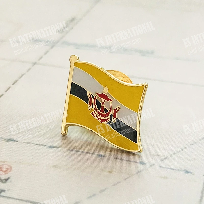 Коллекция брошей с этническим флагом Бруней эпоксидная смола коллекция