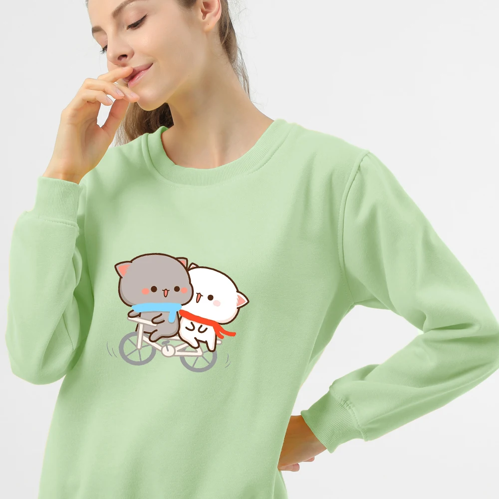 

Kawaii Hoodie for Women Simple All-match Leisure Oversize Pullovers Women Korean Cute Cartoon Bear Print Sweatshirts Cotton Girl