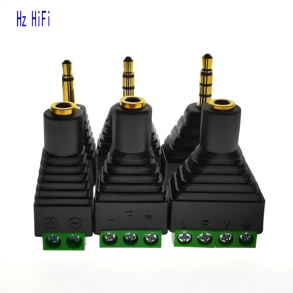 HOT NEW 3.5MM AUX Audio Jack Male Stereo Sound Track Plug Solderless Connector DIY Screw Lock Cable Adapter for Audio Video