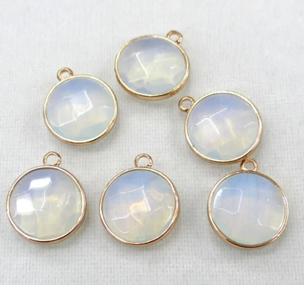 

12 шт., круглые подвески из натурального опала