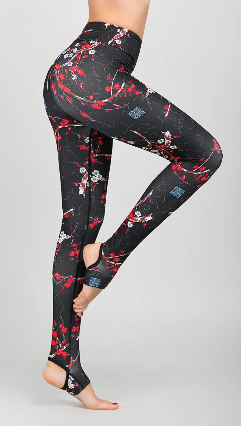 

High Waist Printed Yoga Pants Ladies Hip Lifting Leggings Slim Black Gym Clothing Riding Leggins Summer Running Tights Women New