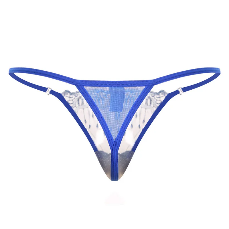 

Embroidered Lace Sexy Thong Transparent Underwear Low Waist Temptation Hollow Out Panties String Seamless Briefs