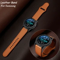 20mm 22mm leather band for samsung galaxy watch active 2 strap gear s3 frontier bracelet huawei gt2pro galaxy 3 45mm42mm46mm