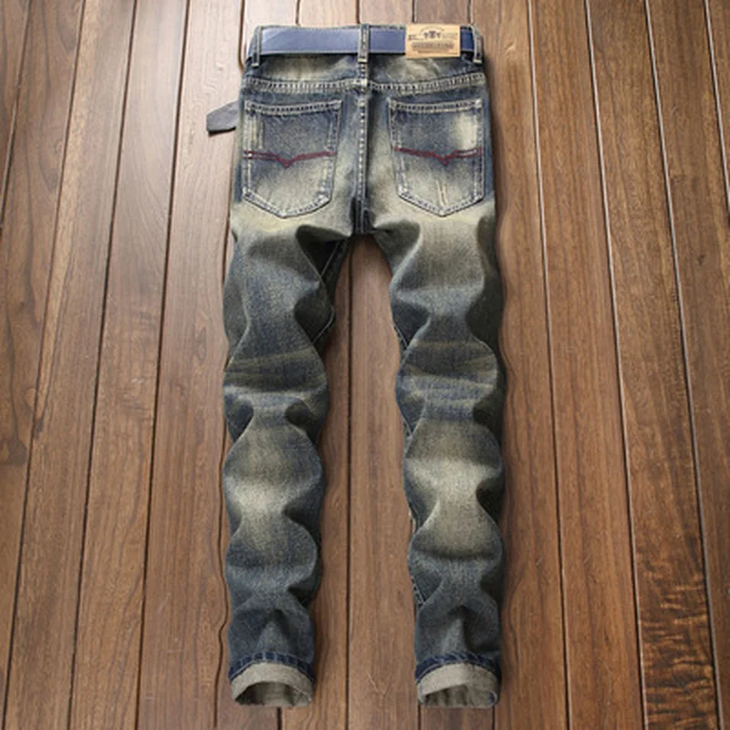 

Men Skinny Jeans Fashion Ripped Hole Large Size Jeans Male New Design Casual Denim Pants Homme Slim Straight Trousers