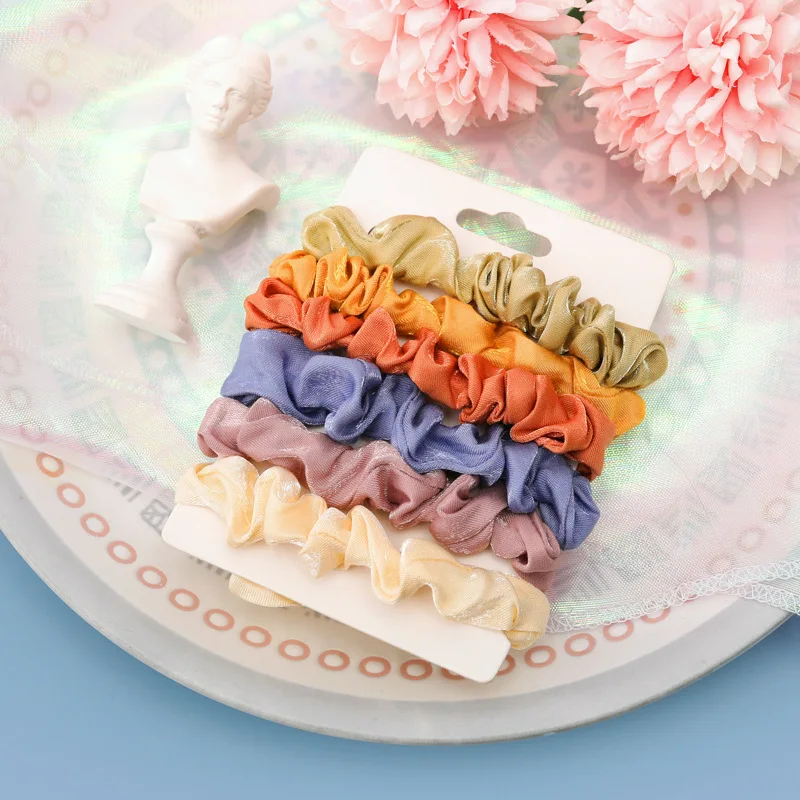 

4-6Pcs/Lot scrunchie pack Elastic Hair Bands Tie Ponytail Holder Rubber Scrunchies Headband For Girl Women Hair Accessories