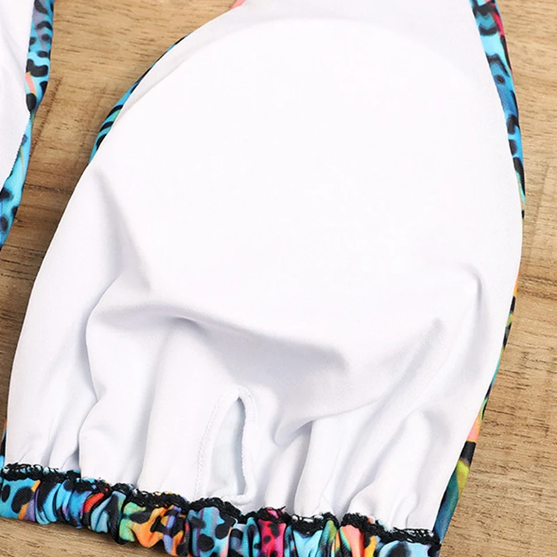 

Women Sexy Deep V Neck High Waist Tether Halter Swimsuit Bikini Leopard Print