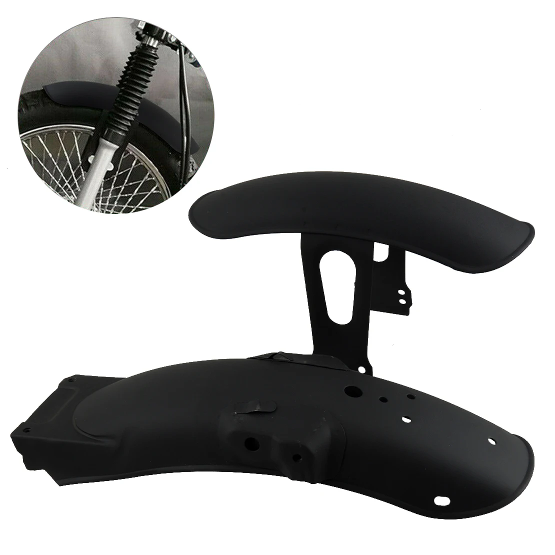 

Black Motorcycle Front Rear Fender Mudguard Mud Sand Guard Protector Cover Fit For Cafe Racer Retro CG125