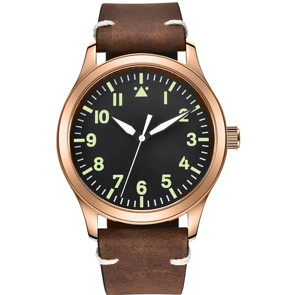 

42mm Mens Watch Rosegold Case Automatic Luxury Seagull Miyota Military Luminous Waterproof Nylon Mechanical WristWatches
