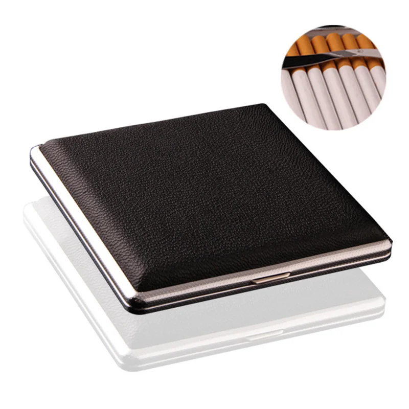 

Leather Cigar Cigarette Tobacco Case Holder Pocket Box Storage For 20 Cigars USA Smoking Accessories Cigarette Storage Cover